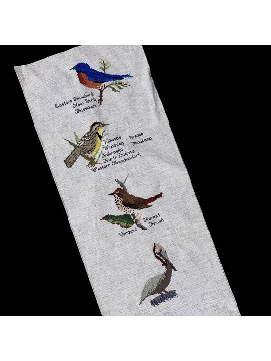 Handmade Other - Vintage State Bird Cross Stitch Panel Fiber Art Handmade Retro Unfinished